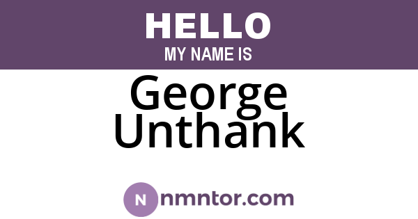 George Unthank