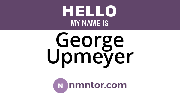 George Upmeyer