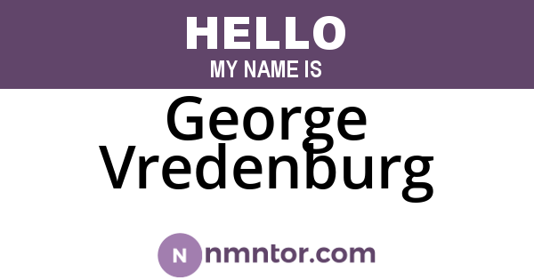 George Vredenburg