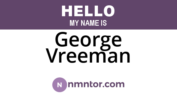 George Vreeman