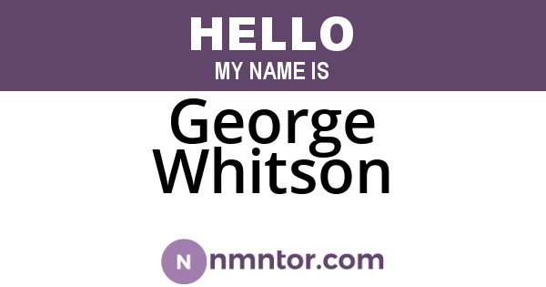 George Whitson