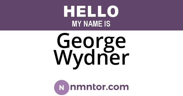 George Wydner