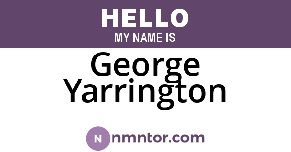 George Yarrington