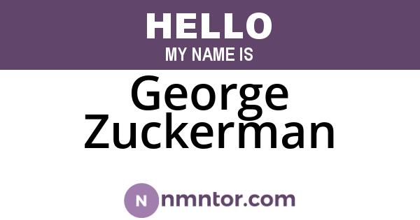 George Zuckerman