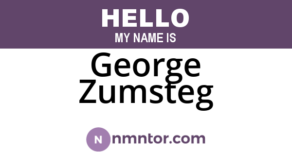 George Zumsteg