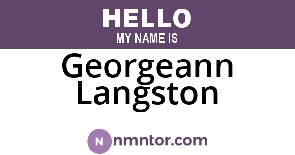 Georgeann Langston