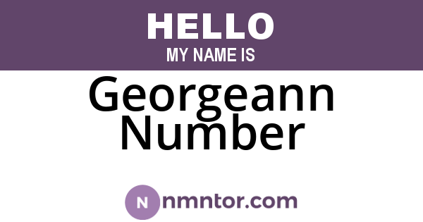 Georgeann Number