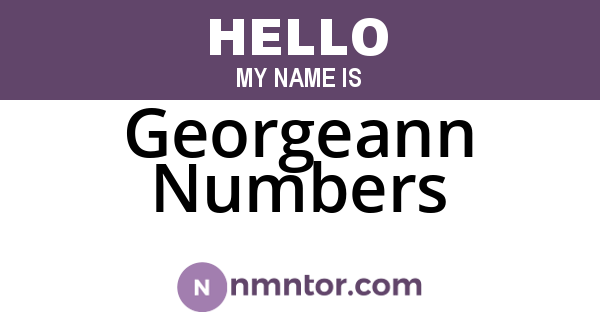Georgeann Numbers