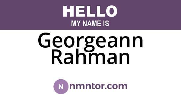 Georgeann Rahman