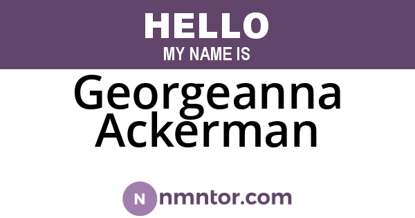 Georgeanna Ackerman
