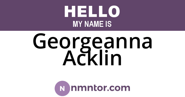 Georgeanna Acklin