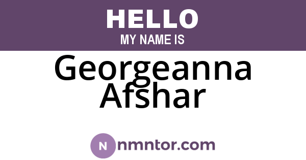 Georgeanna Afshar