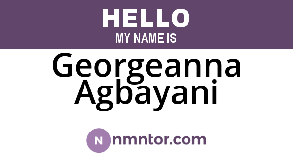 Georgeanna Agbayani