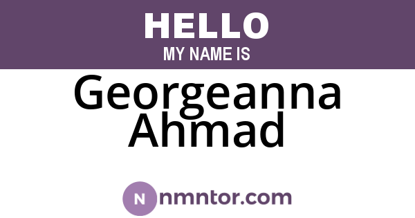 Georgeanna Ahmad