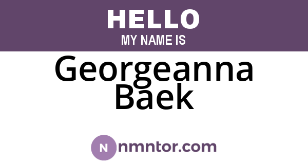 Georgeanna Baek