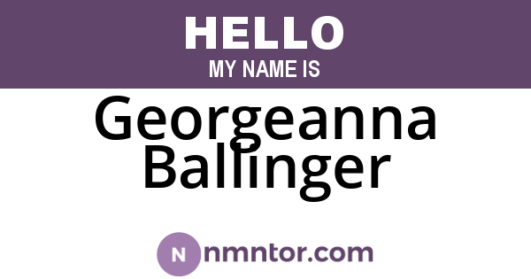 Georgeanna Ballinger