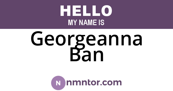 Georgeanna Ban