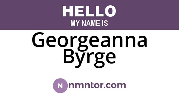 Georgeanna Byrge