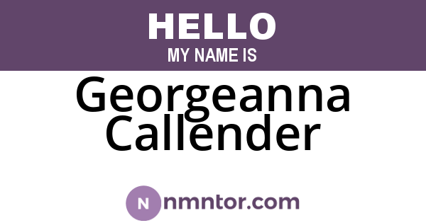 Georgeanna Callender