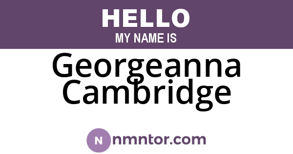Georgeanna Cambridge