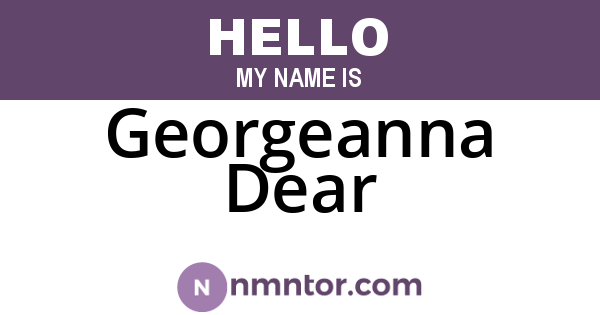 Georgeanna Dear