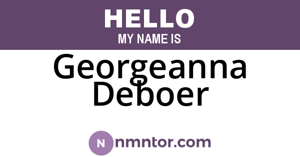 Georgeanna Deboer