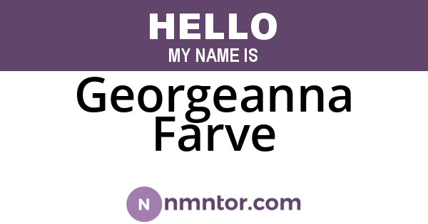 Georgeanna Farve