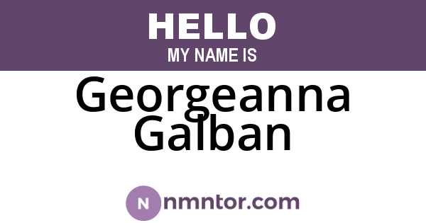 Georgeanna Galban