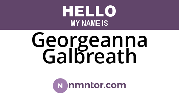 Georgeanna Galbreath