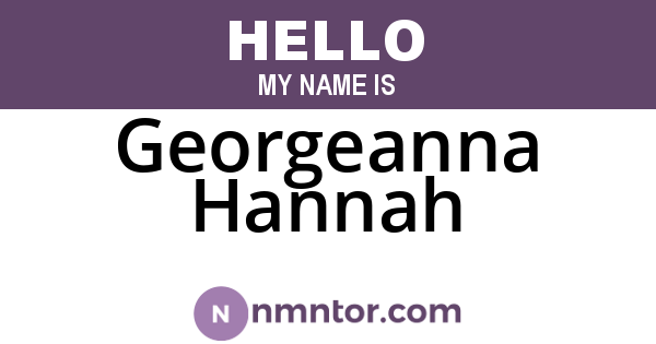 Georgeanna Hannah