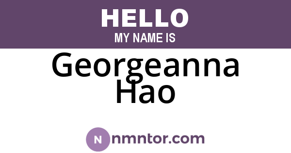 Georgeanna Hao
