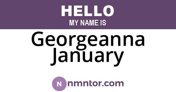 Georgeanna January