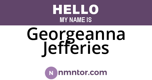Georgeanna Jefferies