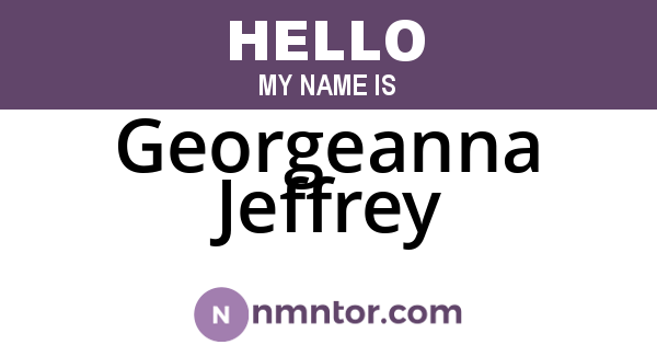 Georgeanna Jeffrey