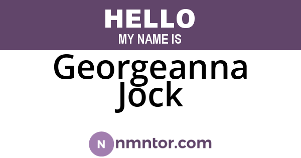 Georgeanna Jock
