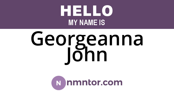 Georgeanna John