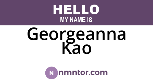 Georgeanna Kao