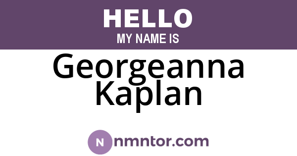 Georgeanna Kaplan