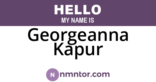Georgeanna Kapur