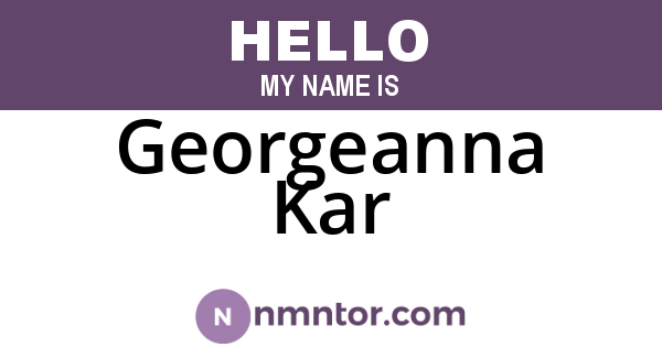 Georgeanna Kar