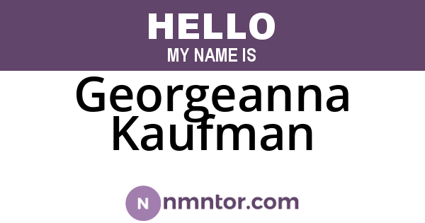 Georgeanna Kaufman