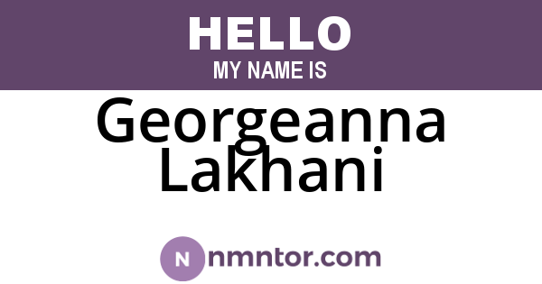 Georgeanna Lakhani