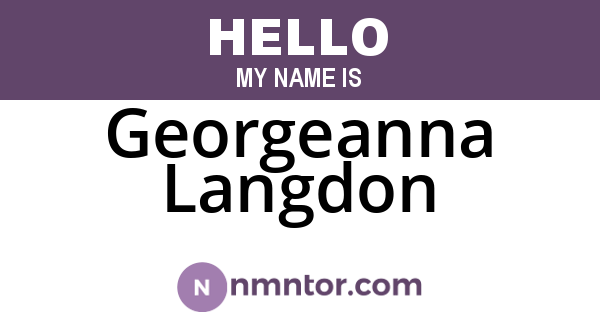Georgeanna Langdon