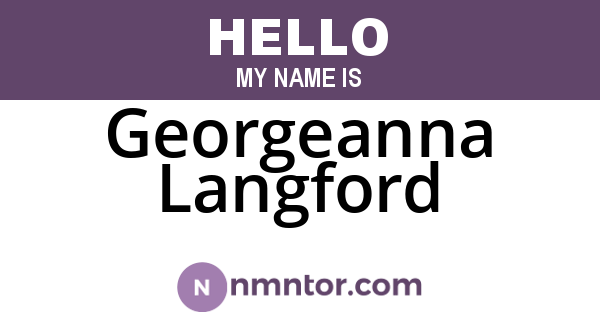 Georgeanna Langford