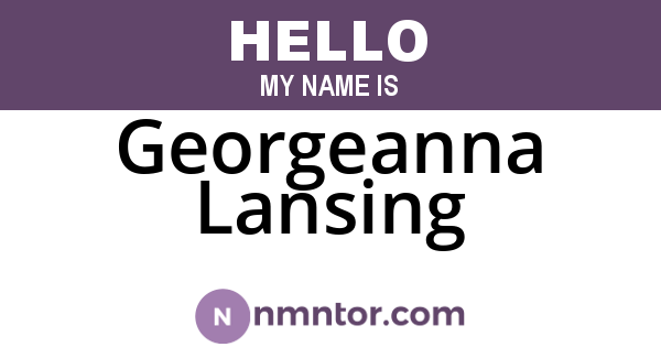 Georgeanna Lansing