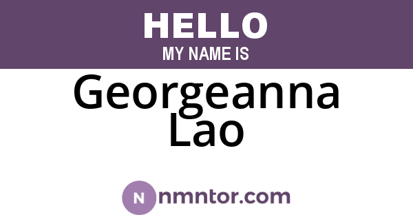Georgeanna Lao