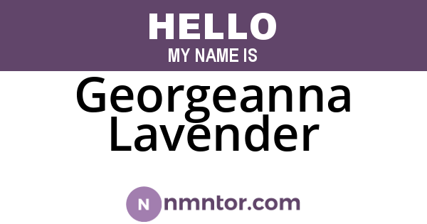 Georgeanna Lavender