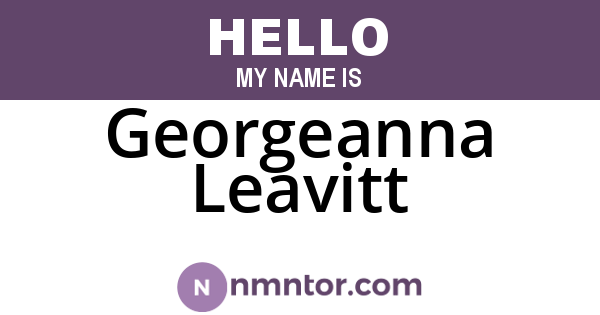 Georgeanna Leavitt