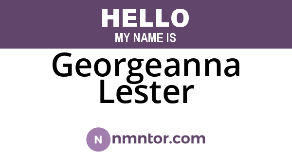 Georgeanna Lester