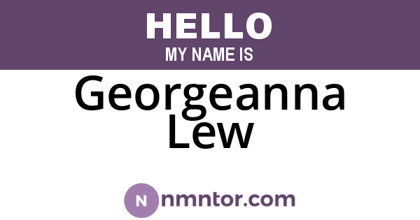 Georgeanna Lew